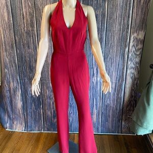 Guess by Marciano ruby red size 2 halter top long romper cocktail